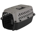 Extra Small Plastic Hard-Sided Pet Carrier, Black and Gray, 10 Lb Limit