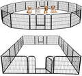 Yaheetech Dog Playpen Outdoor, 24 Inch 16 Panels Dog Pen Indoor Heavy Duty Puppy Exercise Pen Metal Pet Fence for RV Camping/Yard/Garden